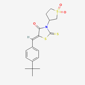 molecular formula C18H21NO3S3 B4012335 5-(4-tert-butylbenzylidene)-3-(1,1-dioxidotetrahydro-3-thienyl)-2-thioxo-1,3-thiazolidin-4-one 