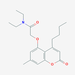 molecular formula C20H27NO4 B4012352 2-[(4-butyl-7-methyl-2-oxo-2H-chromen-5-yl)oxy]-N,N-diethylacetamide 