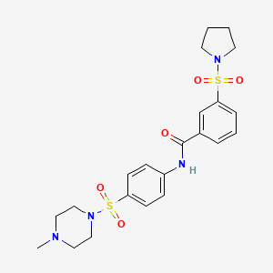 molecular formula C22H28N4O5S2 B4012362 N-{4-[(4-methyl-1-piperazinyl)sulfonyl]phenyl}-3-(1-pyrrolidinylsulfonyl)benzamide 