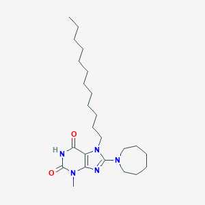 molecular formula C24H41N5O2 B401237 8-azepan-1-yl-7-dodecyl-3-methyl-3,7-dihydro-1H-purine-2,6-dione 