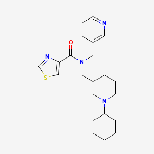 molecular formula C22H30N4OS B4012380 N-[(1-cyclohexyl-3-piperidinyl)methyl]-N-(3-pyridinylmethyl)-1,3-thiazole-4-carboxamide 