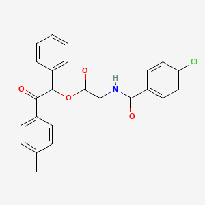 molecular formula C24H20ClNO4 B4012384 2-(4-methylphenyl)-2-oxo-1-phenylethyl N-(4-chlorobenzoyl)glycinate 