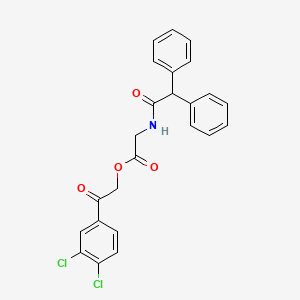 molecular formula C24H19Cl2NO4 B4012386 2-(3,4-dichlorophenyl)-2-oxoethyl N-(diphenylacetyl)glycinate 