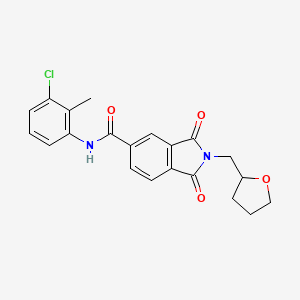 molecular formula C21H19ClN2O4 B4012393 N-(3-chloro-2-methylphenyl)-1,3-dioxo-2-(tetrahydro-2-furanylmethyl)-5-isoindolinecarboxamide 