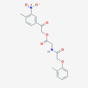 molecular formula C20H20N2O7 B4012410 2-(4-methyl-3-nitrophenyl)-2-oxoethyl N-[(2-methylphenoxy)acetyl]glycinate 