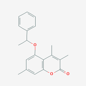 molecular formula C20H20O3 B4012415 3,4,7-trimethyl-5-(1-phenylethoxy)-2H-chromen-2-one 