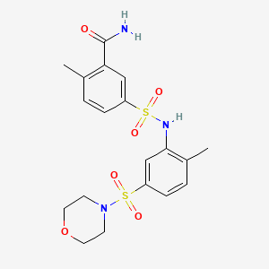 2-methyl-5-({[2-methyl-5-(4-morpholinylsulfonyl)phenyl]amino}sulfonyl)benzamide