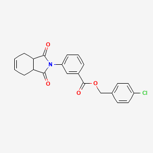 molecular formula C22H18ClNO4 B4012430 4-chlorobenzyl 3-(1,3-dioxo-1,3,3a,4,7,7a-hexahydro-2H-isoindol-2-yl)benzoate 