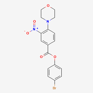 molecular formula C17H15BrN2O5 B4012438 4-bromophenyl 4-(4-morpholinyl)-3-nitrobenzoate 