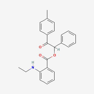 molecular formula C24H23NO3 B4012461 2-(4-methylphenyl)-2-oxo-1-phenylethyl 2-(ethylamino)benzoate 