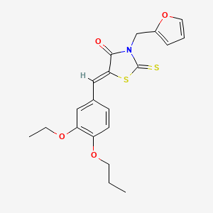 molecular formula C20H21NO4S2 B4012467 5-(3-ethoxy-4-propoxybenzylidene)-3-(2-furylmethyl)-2-thioxo-1,3-thiazolidin-4-one 
