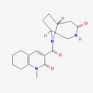 molecular formula C18H23N3O3 B4012479 1-methyl-3-{[(1S*,6R*)-4-oxo-3,9-diazabicyclo[4.2.1]non-9-yl]carbonyl}-5,6,7,8-tetrahydroquinolin-2(1H)-one 