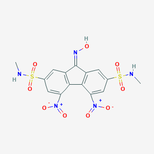 molecular formula C15H13N5O9S2 B401250 9-hydroxyimino-2-N,7-N-dimethyl-4,5-dinitrofluorene-2,7-disulfonamide 