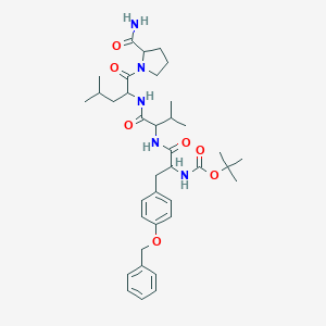 Tert-butyl 2-[(1-{[(1-{[2-(aminocarbonyl)-1-pyrrolidinyl]carbonyl}-3-methylbutyl)amino]carbonyl}-2-methylpropyl)amino]-1-[4-(benzyloxy)benzyl]-2-oxoethylcarbamate