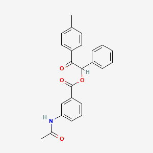 molecular formula C24H21NO4 B4012513 2-(4-methylphenyl)-2-oxo-1-phenylethyl 3-(acetylamino)benzoate 