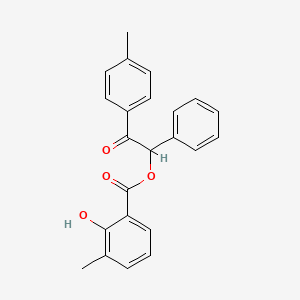 molecular formula C23H20O4 B4012545 2-(4-methylphenyl)-2-oxo-1-phenylethyl 2-hydroxy-3-methylbenzoate 