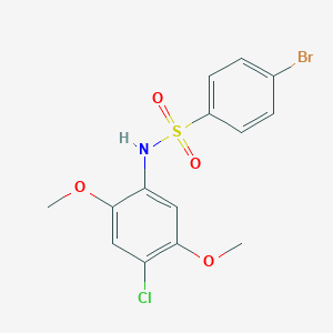 molecular formula C14H13BrClNO4S B401256 4-bromo-N-(4-chloro-2,5-dimethoxyphenyl)benzenesulfonamide CAS No. 346721-67-3