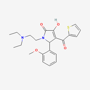 molecular formula C22H26N2O4S B4012570 1-[2-(diethylamino)ethyl]-3-hydroxy-5-(2-methoxyphenyl)-4-(2-thienylcarbonyl)-1,5-dihydro-2H-pyrrol-2-one 