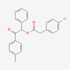 molecular formula C23H19ClO3 B4012574 2-(4-methylphenyl)-2-oxo-1-phenylethyl (4-chlorophenyl)acetate 