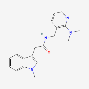 molecular formula C19H22N4O B4012579 N-{[2-(dimethylamino)pyridin-3-yl]methyl}-2-(1-methyl-1H-indol-3-yl)acetamide 