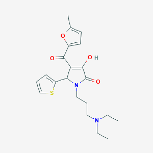 molecular formula C21H26N2O4S B4012595 1-[3-(diethylamino)propyl]-3-hydroxy-4-(5-methyl-2-furoyl)-5-(2-thienyl)-1,5-dihydro-2H-pyrrol-2-one 