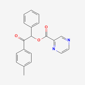 molecular formula C20H16N2O3 B4012621 2-(4-methylphenyl)-2-oxo-1-phenylethyl 2-pyrazinecarboxylate 
