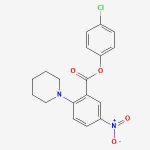 molecular formula C18H17ClN2O4 B4012632 4-chlorophenyl 5-nitro-2-(1-piperidinyl)benzoate 