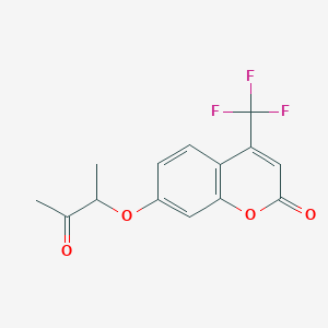 molecular formula C14H11F3O4 B4012640 7-(1-methyl-2-oxopropoxy)-4-(trifluoromethyl)-2H-chromen-2-one 