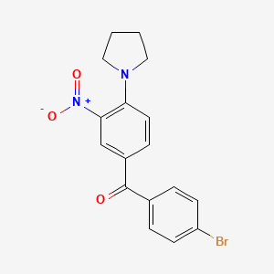 molecular formula C17H15BrN2O3 B4012642 (4-bromophenyl)[3-nitro-4-(1-pyrrolidinyl)phenyl]methanone 