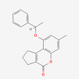 molecular formula C21H20O3 B4012645 7-methyl-9-(1-phenylethoxy)-2,3-dihydrocyclopenta[c]chromen-4(1H)-one 