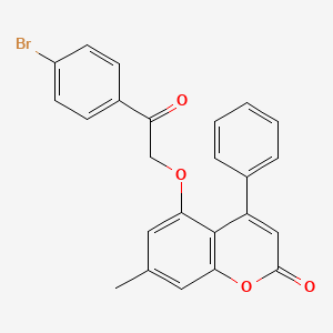 molecular formula C24H17BrO4 B4012665 5-[2-(4-bromophenyl)-2-oxoethoxy]-7-methyl-4-phenyl-2H-chromen-2-one 