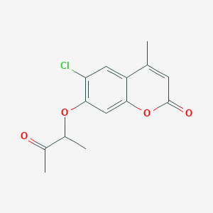 molecular formula C14H13ClO4 B4012680 6-chloro-4-methyl-7-(1-methyl-2-oxopropoxy)-2H-chromen-2-one 