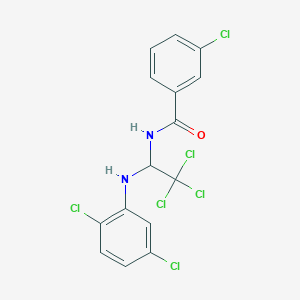 3-chloro-N-[2,2,2-trichloro-1-(2,5-dichloroanilino)ethyl]benzamide