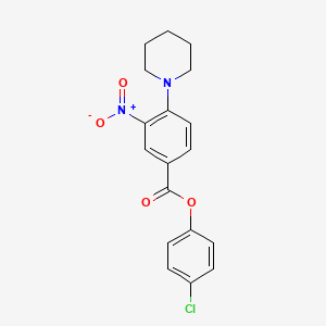 molecular formula C18H17ClN2O4 B4012724 4-chlorophenyl 3-nitro-4-(1-piperidinyl)benzoate 