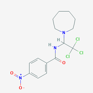 molecular formula C15H18Cl3N3O3 B401273 N-[1-(1-azepanyl)-2,2,2-trichloroethyl]-4-nitrobenzamide 
