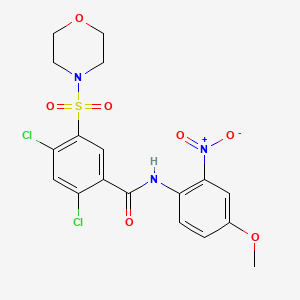 molecular formula C18H17Cl2N3O7S B4012745 2,4-dichloro-N-(4-methoxy-2-nitrophenyl)-5-(4-morpholinylsulfonyl)benzamide 