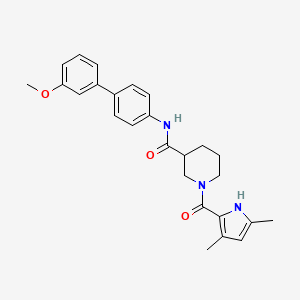 molecular formula C26H29N3O3 B4012749 1-[(3,5-dimethyl-1H-pyrrol-2-yl)carbonyl]-N-(3'-methoxy-4-biphenylyl)-3-piperidinecarboxamide 