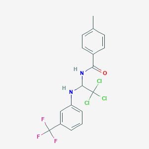 molecular formula C17H14Cl3F3N2O B401276 4-Methyl-N-[2,2,2-trichloro-1-(3-trifluoromethyl-phenylamino)-ethyl]-benzamide 