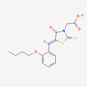 molecular formula C16H17NO4S2 B4012769 [5-(2-butoxybenzylidene)-4-oxo-2-thioxo-1,3-thiazolidin-3-yl]acetic acid 