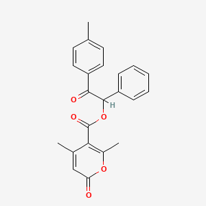molecular formula C23H20O5 B4012775 2-(4-methylphenyl)-2-oxo-1-phenylethyl 4,6-dimethyl-2-oxo-2H-pyran-5-carboxylate 