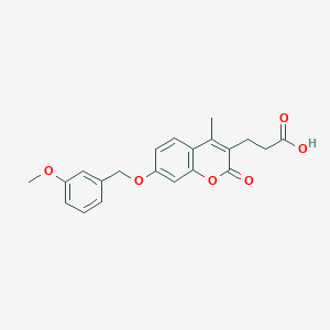 molecular formula C21H20O6 B4012787 3-{7-[(3-methoxybenzyl)oxy]-4-methyl-2-oxo-2H-chromen-3-yl}propanoic acid 