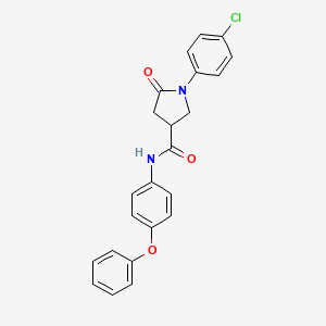 molecular formula C23H19ClN2O3 B4012788 1-(4-chlorophenyl)-5-oxo-N-(4-phenoxyphenyl)-3-pyrrolidinecarboxamide 