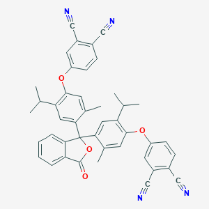 molecular formula C44H34N4O4 B401279 4-{[4-{1-[4-[(3,4-Dicyanophenyl)oxy]-2-methyl-5-(1-methylethyl)phenyl]-3-oxo-1,3-dihydro-2-benzofuran-1-yl}-5-methyl-2-(1-methylethyl)phenyl]oxy}benzene-1,2-dicarbonitrile 