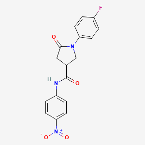 1-(4-fluorophenyl)-N-(4-nitrophenyl)-5-oxo-3-pyrrolidinecarboxamide