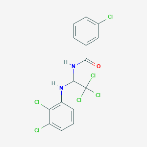 molecular formula C15H10Cl6N2O B401281 3-chloro-N-[2,2,2-trichloro-1-(2,3-dichloroanilino)ethyl]benzamide 