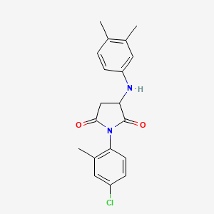 1-(4-chloro-2-methylphenyl)-3-[(3,4-dimethylphenyl)amino]-2,5-pyrrolidinedione