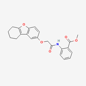 molecular formula C22H21NO5 B4012845 methyl 2-{[(6,7,8,9-tetrahydrodibenzo[b,d]furan-2-yloxy)acetyl]amino}benzoate 