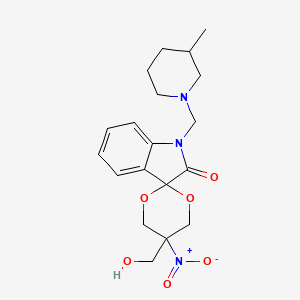 5-(hydroxymethyl)-1'-[(3-methyl-1-piperidinyl)methyl]-5-nitrospiro[1,3-dioxane-2,3'-indol]-2'(1'H)-one