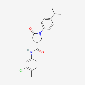N-(3-chloro-4-methylphenyl)-1-(4-isopropylphenyl)-5-oxo-3-pyrrolidinecarboxamide