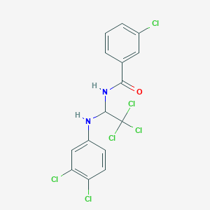 molecular formula C15H10Cl6N2O B401289 3-chloro-N-[2,2,2-trichloro-1-(3,4-dichloroanilino)ethyl]benzamide 
